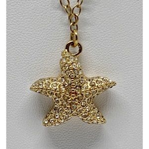 J. Crew Gold Pave Starfish Pendant Necklace